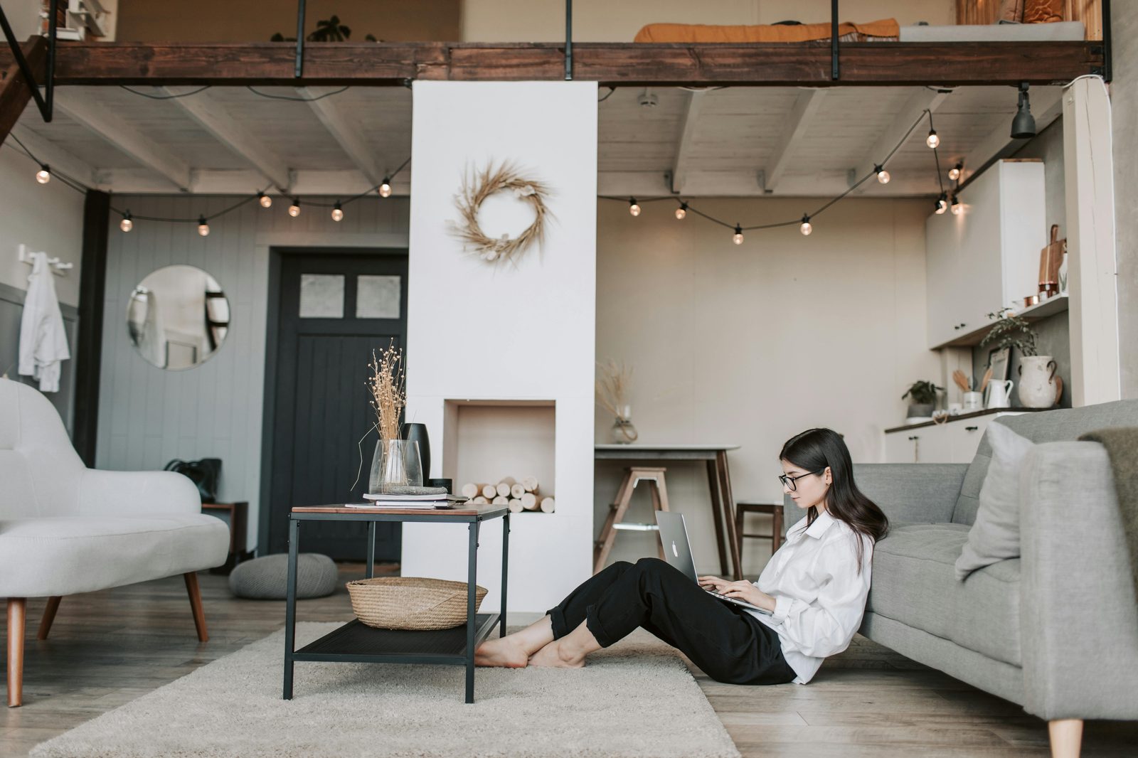 Laptop working at apartment home office — Copenhagen Airbnbs are popular with digital nomads and business travellers, many include dedicated desks