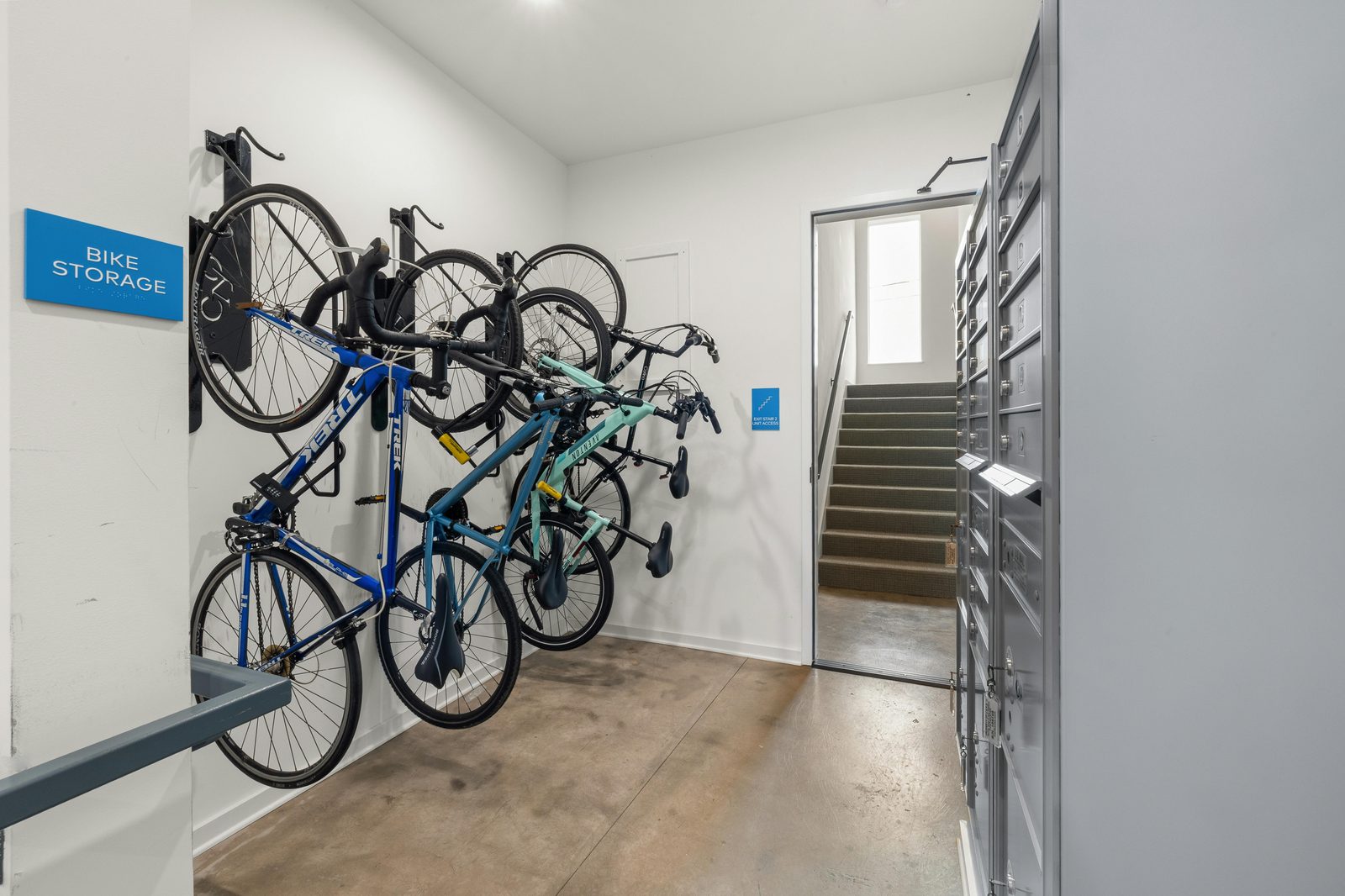 Bicycle storage at a hostel — Copenhagen hostels offer cheap or free bike rental for guests, the city's preferred transport