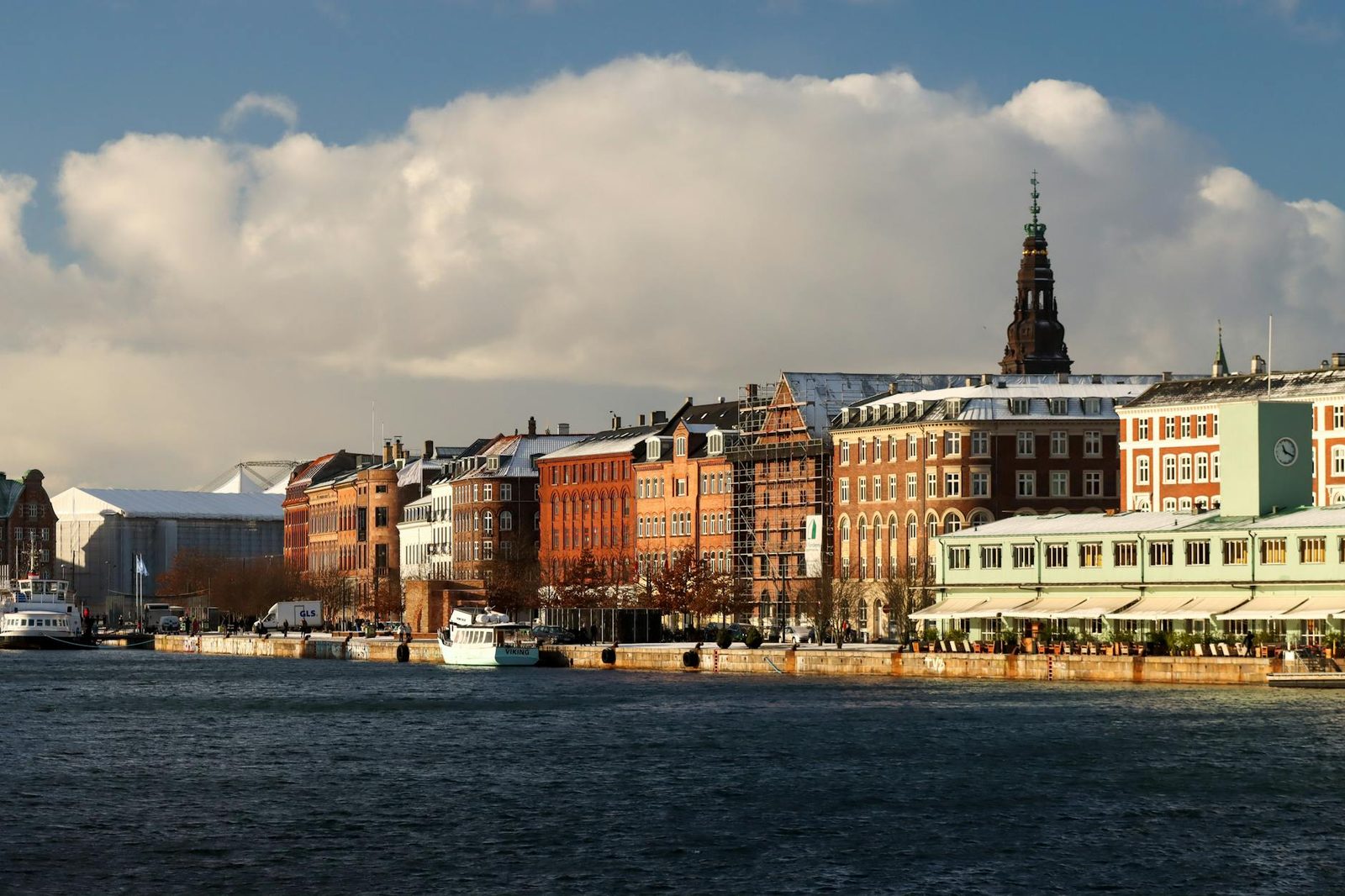 Scenic view of Copenhagen canals with historic buildings reflecting in the water