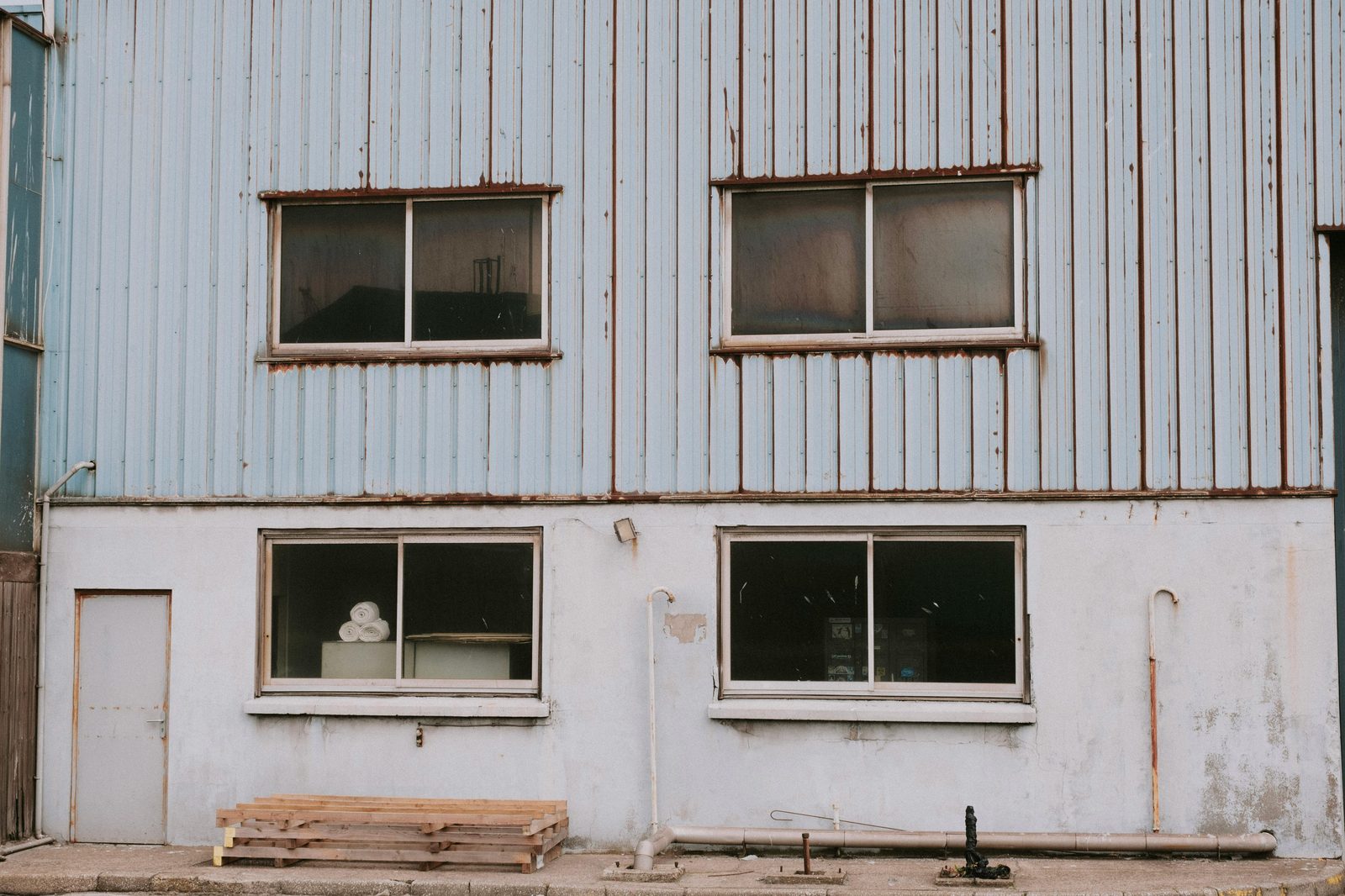 Industrial warehouse facade — similar to Kødbyen (the Meatpacking District) in Copenhagen's Vesterbro