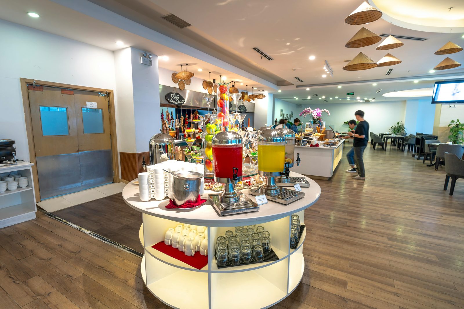 Family breakfast buffet at hotel — Copenhagen family hotels typically include free children's breakfast buffet, saving 75-95 DKK per child per day