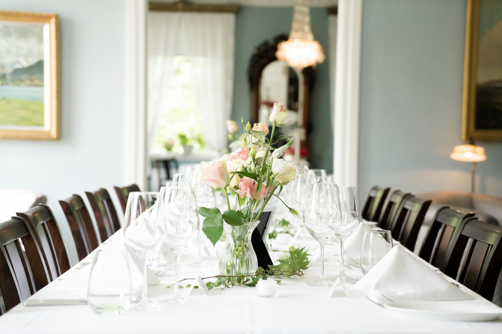 Private dining room with luxury European setting — Copenhagen luxury hotels include private-dining rooms for special occasions and corporate events