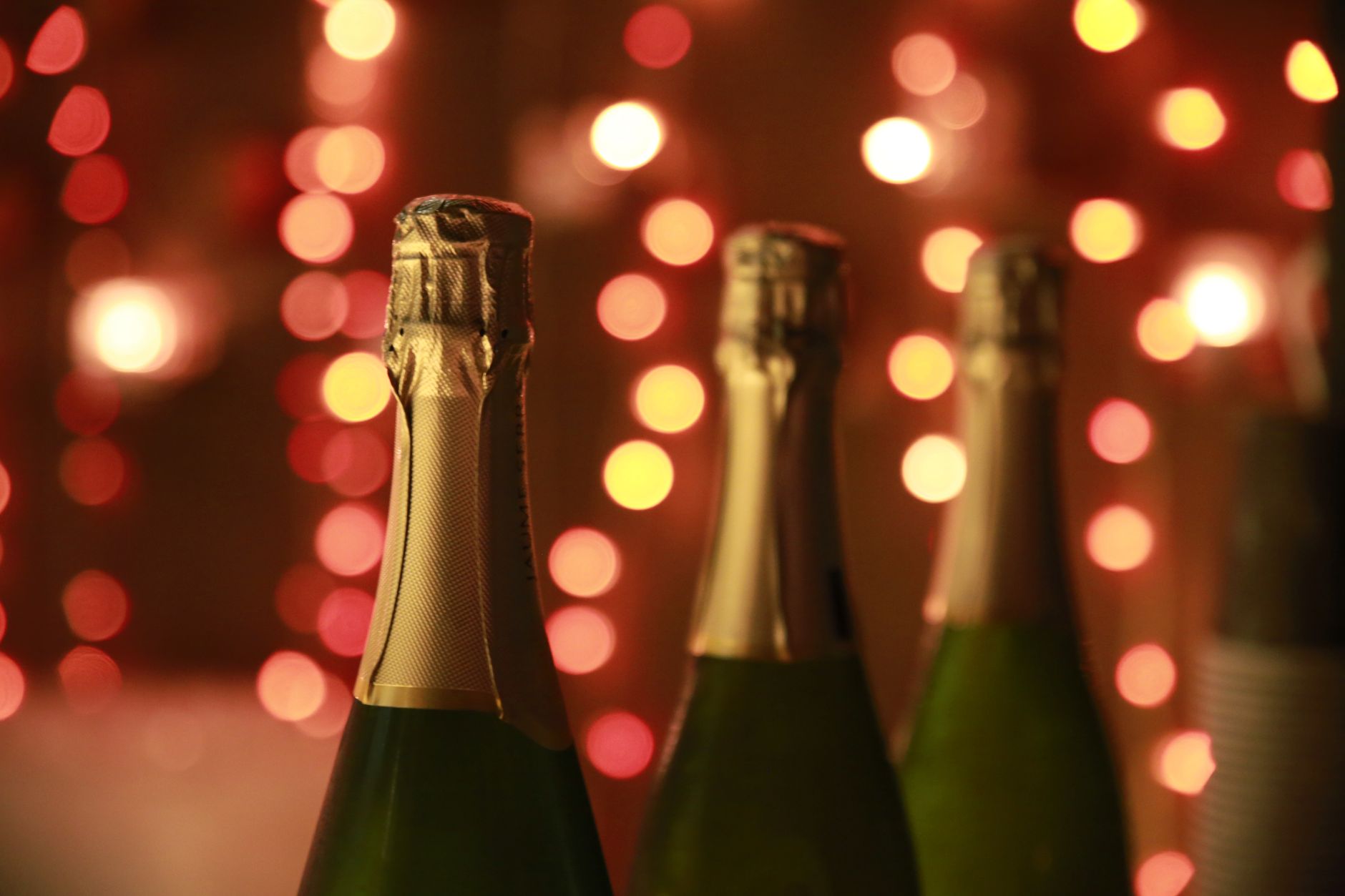 Toasting the new year with champagne