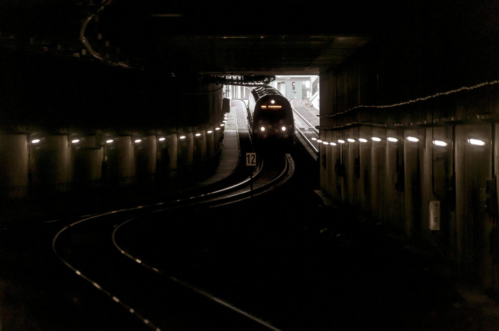 Metro train in underground tunnel — Copenhagen Metro spans 38 km with M3 Cityringen the largest loop