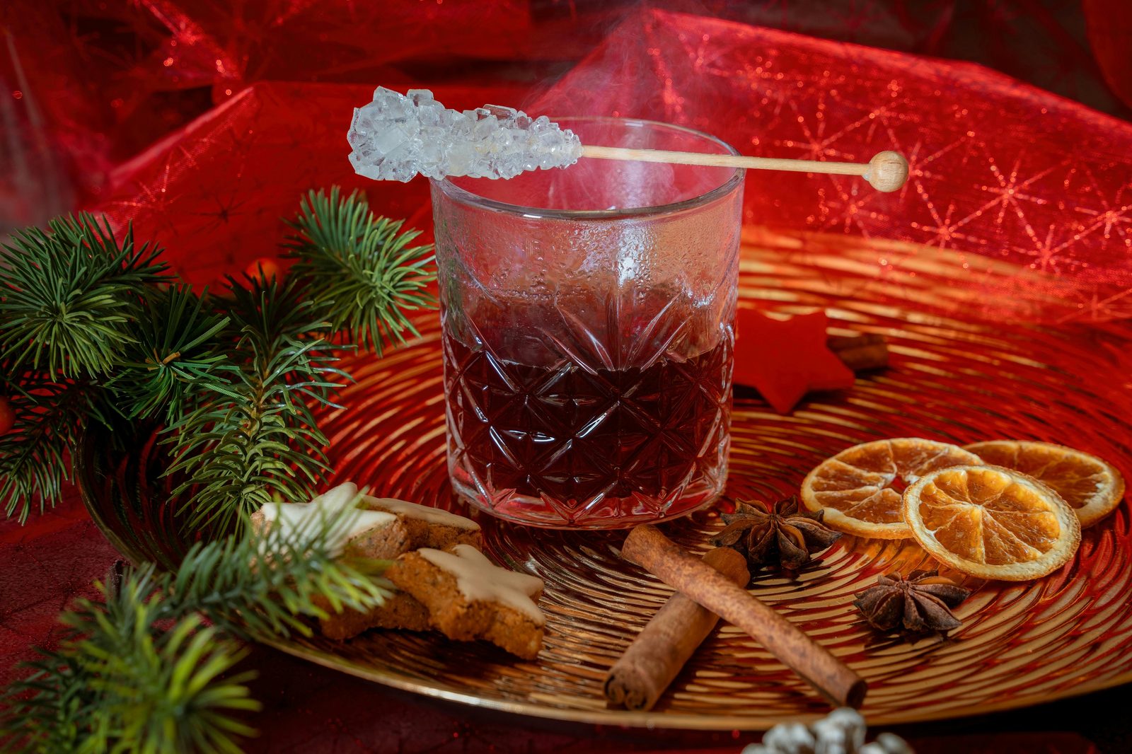 Warm mulled wine glass christmas — Copenhagen Glogg (Danish mulled wine) is the seasonal winter drink served at Christmas markets