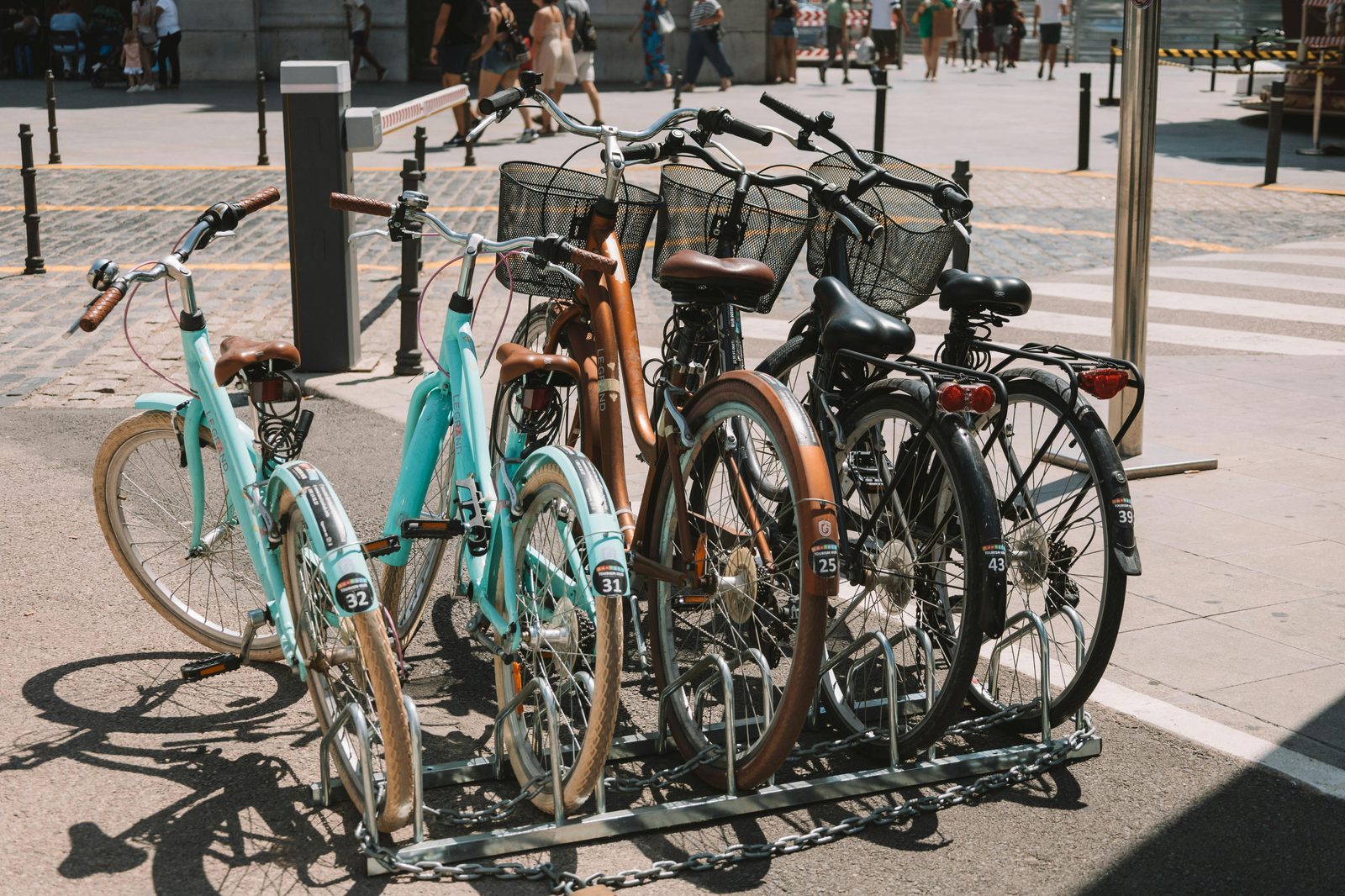 Many bicycles summer city — Copenhagen's 750,000 daily cyclists peak in summer with longer days perfect for harbor + park rides