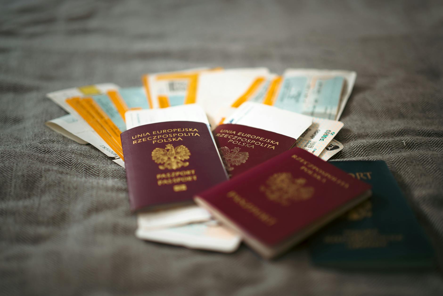 Passport and travel documents for visiting Copenhagen
