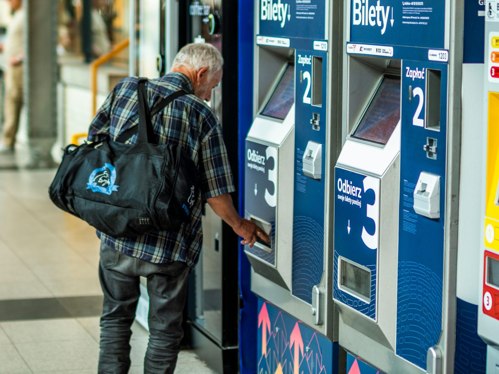 Self-service DSB ticket machine at a station — machines accept major cards at all major Copenhagen stations