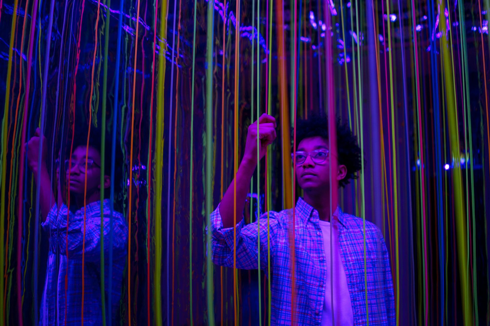 Mirror room and optical illusions in the Mind Maze at Experimentarium Copenhagen