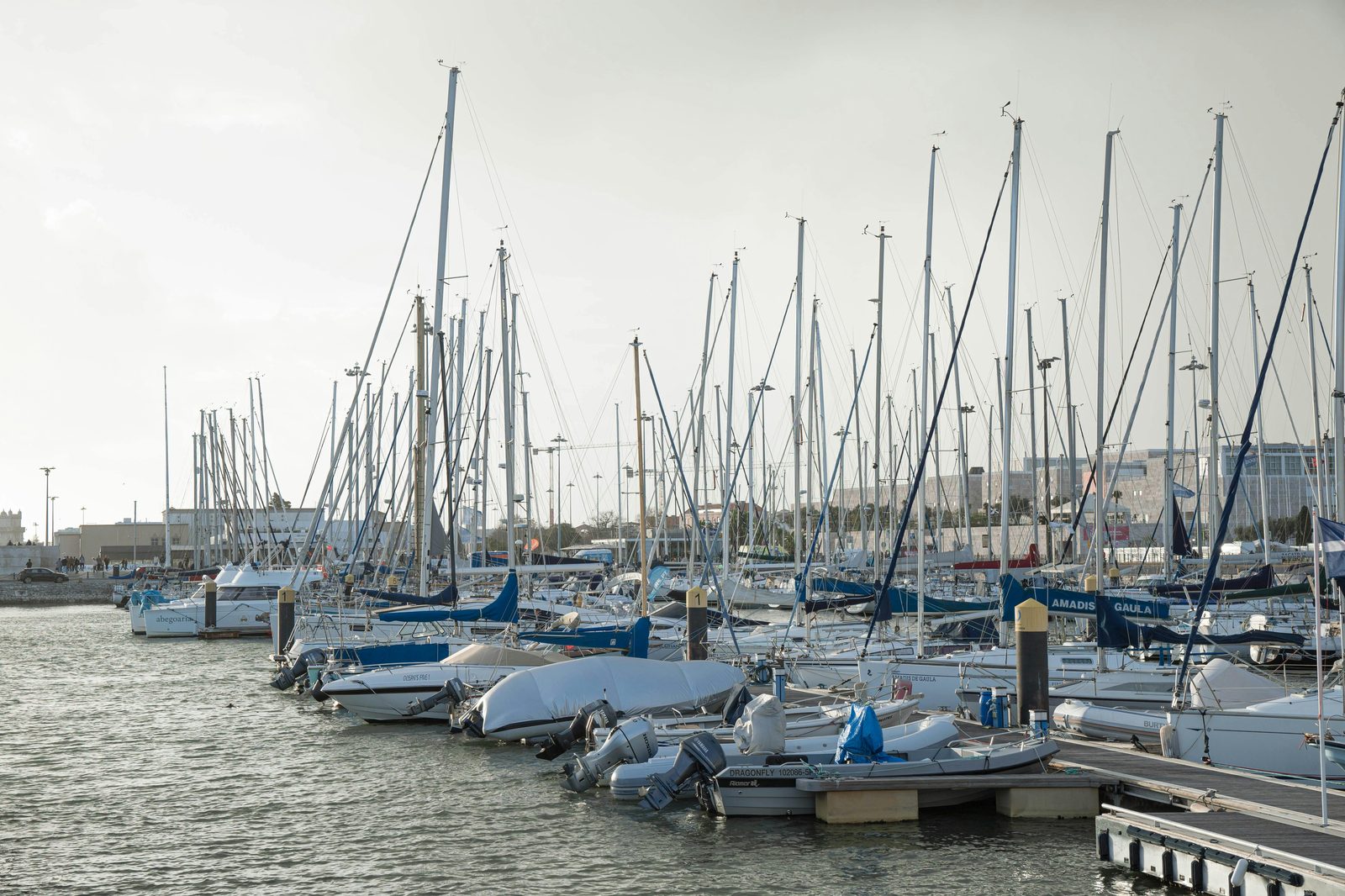 Sailing boats harbor marina — Holmen has working marinas with sailing schools and yacht clubs continuing maritime heritage