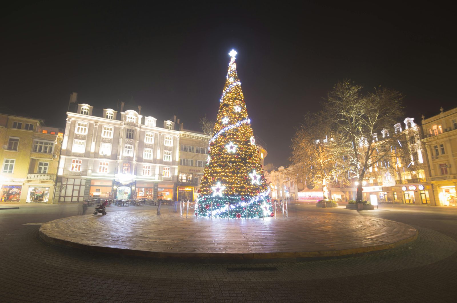 Copenhagen's tallest Christmas tree at the Kongens Nytorv Christmas market