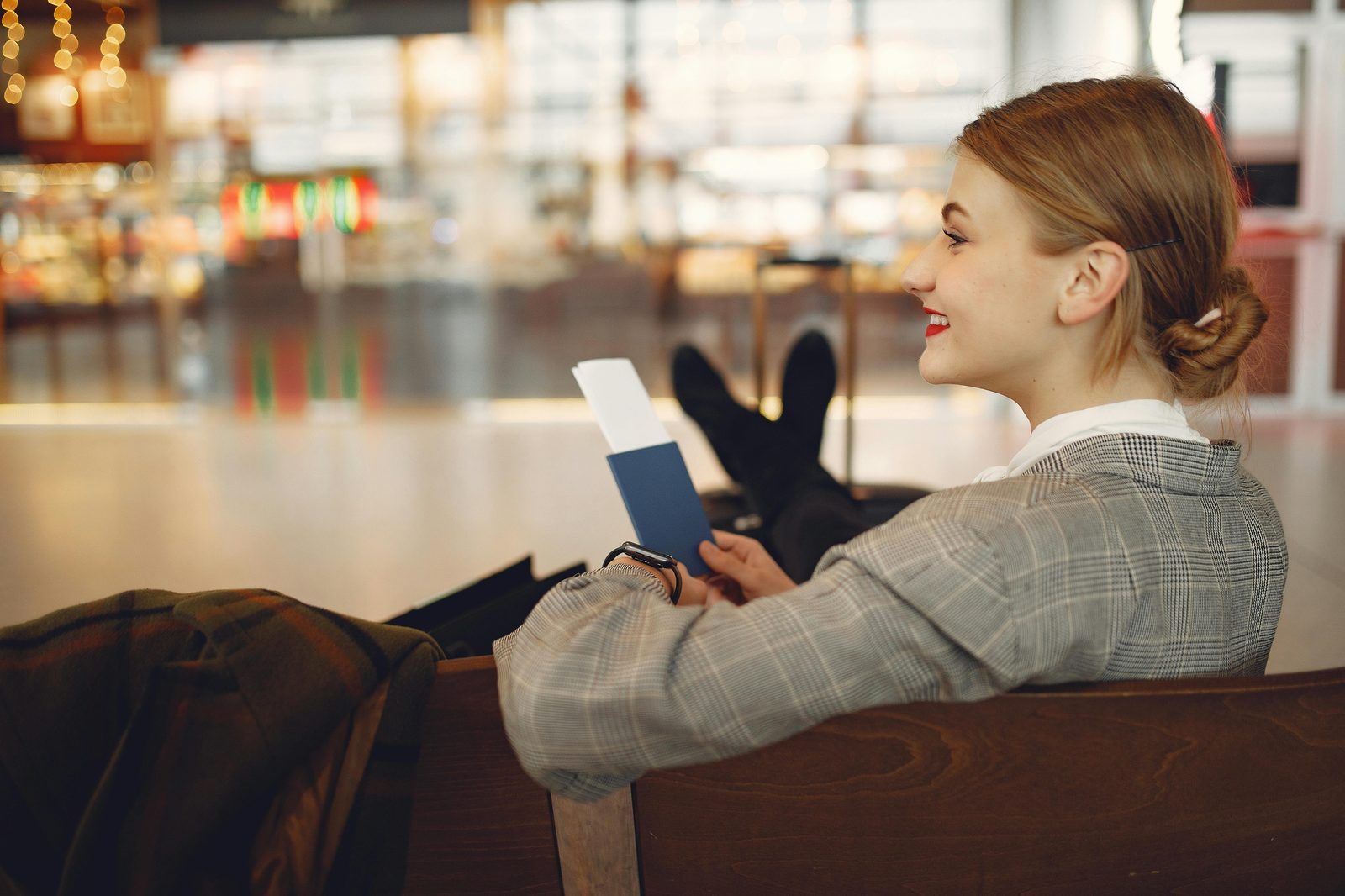 Passport at the transit desk — immigration on a Copenhagen layover