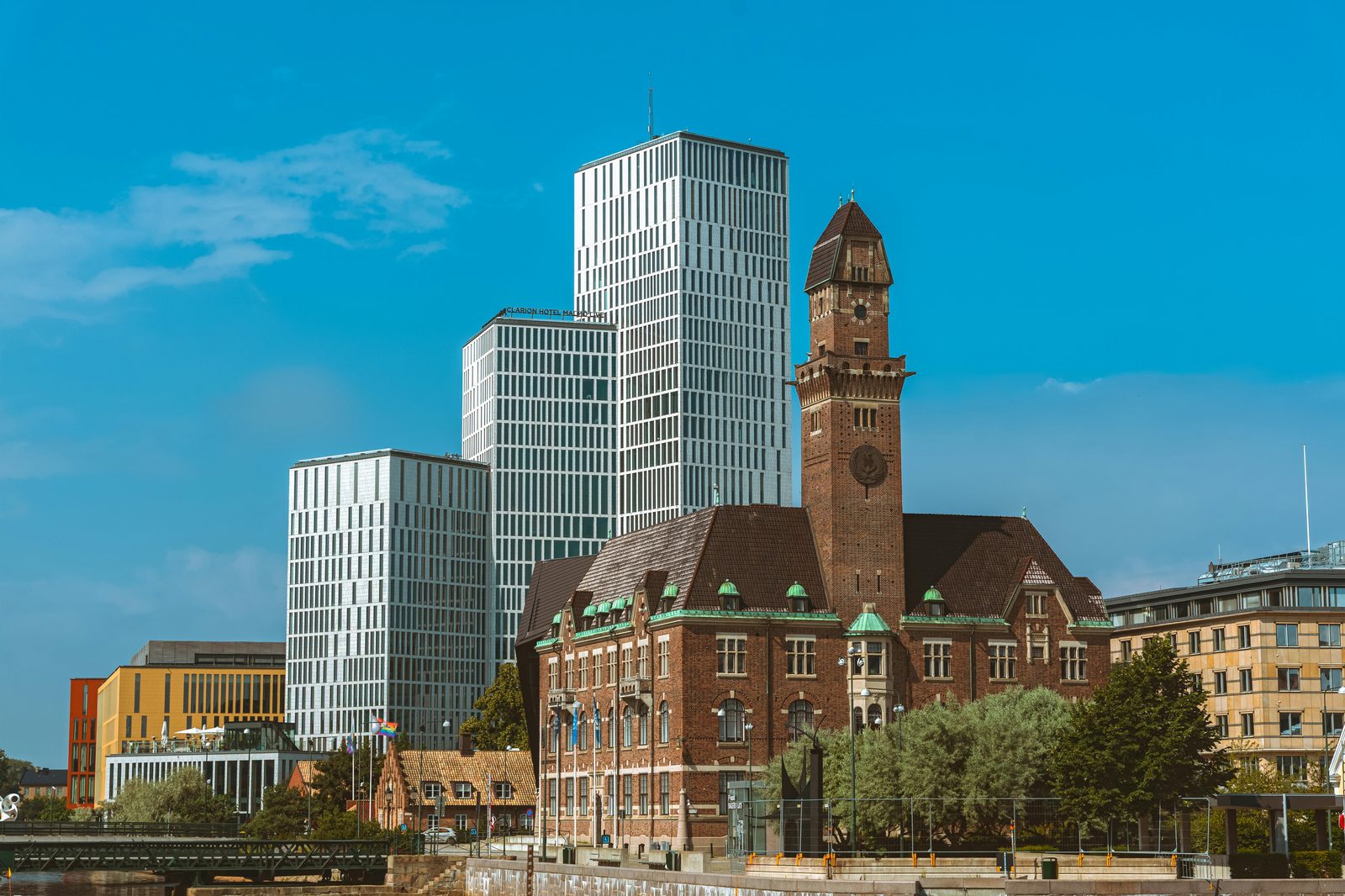 Malmo Sweden city center skyline — Malmo is Sweden's third-largest city with 350,000 residents and a strong design culture
