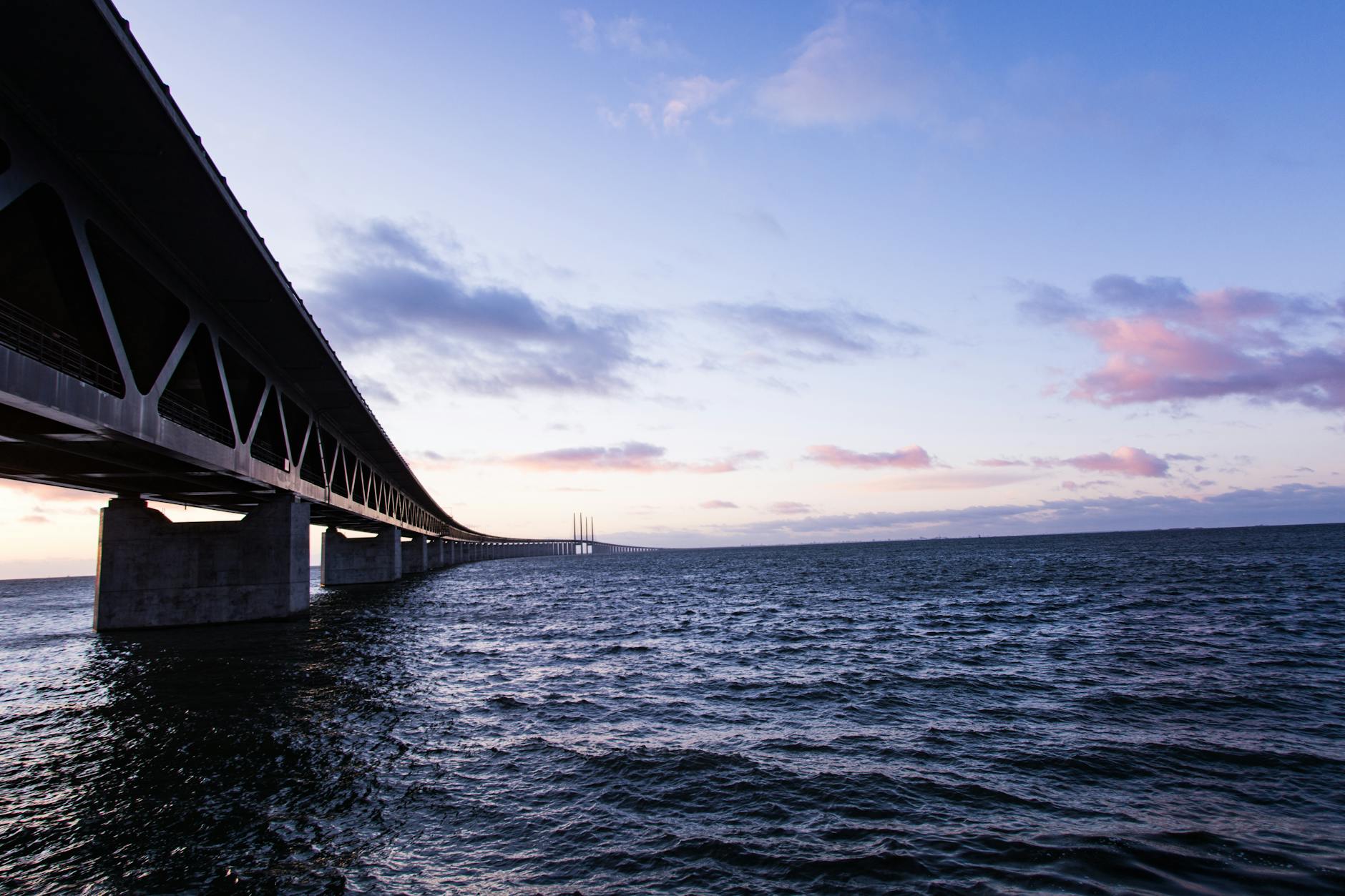 The Oresund Bridge linking Copenhagen and Malmo
