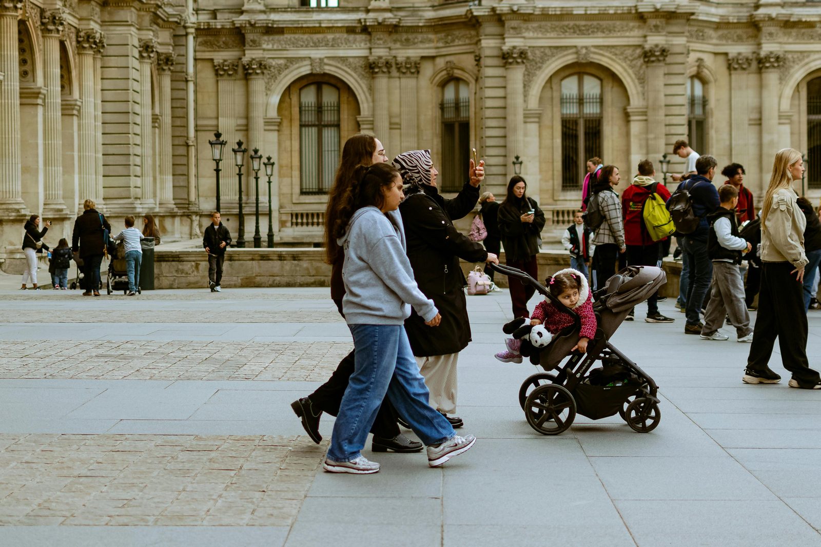 A family with a stroller at a stroller-accessible Copenhagen attraction