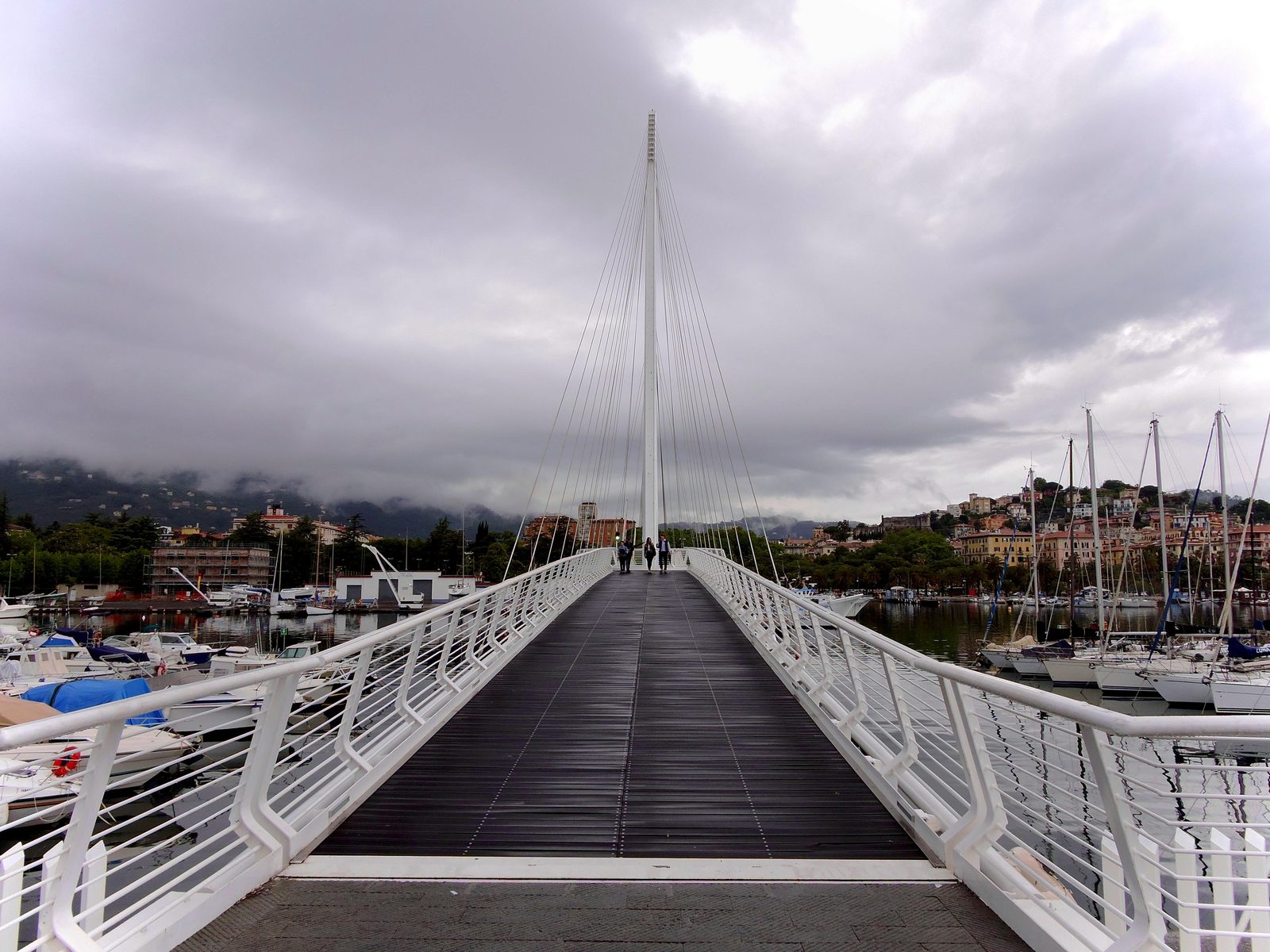 Modern pedestrian bridge harbor — Sydhavn has multiple new harbor pedestrian-cycle bridges integrating the district with central Copenhagen