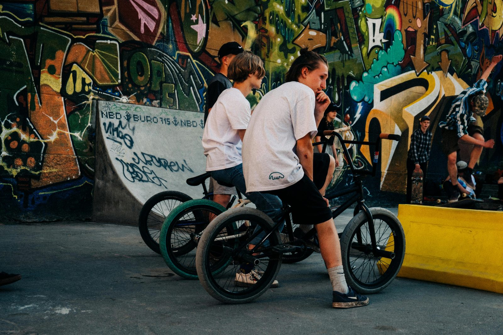 Teenagers cycling independently through Copenhagen's bike lanes