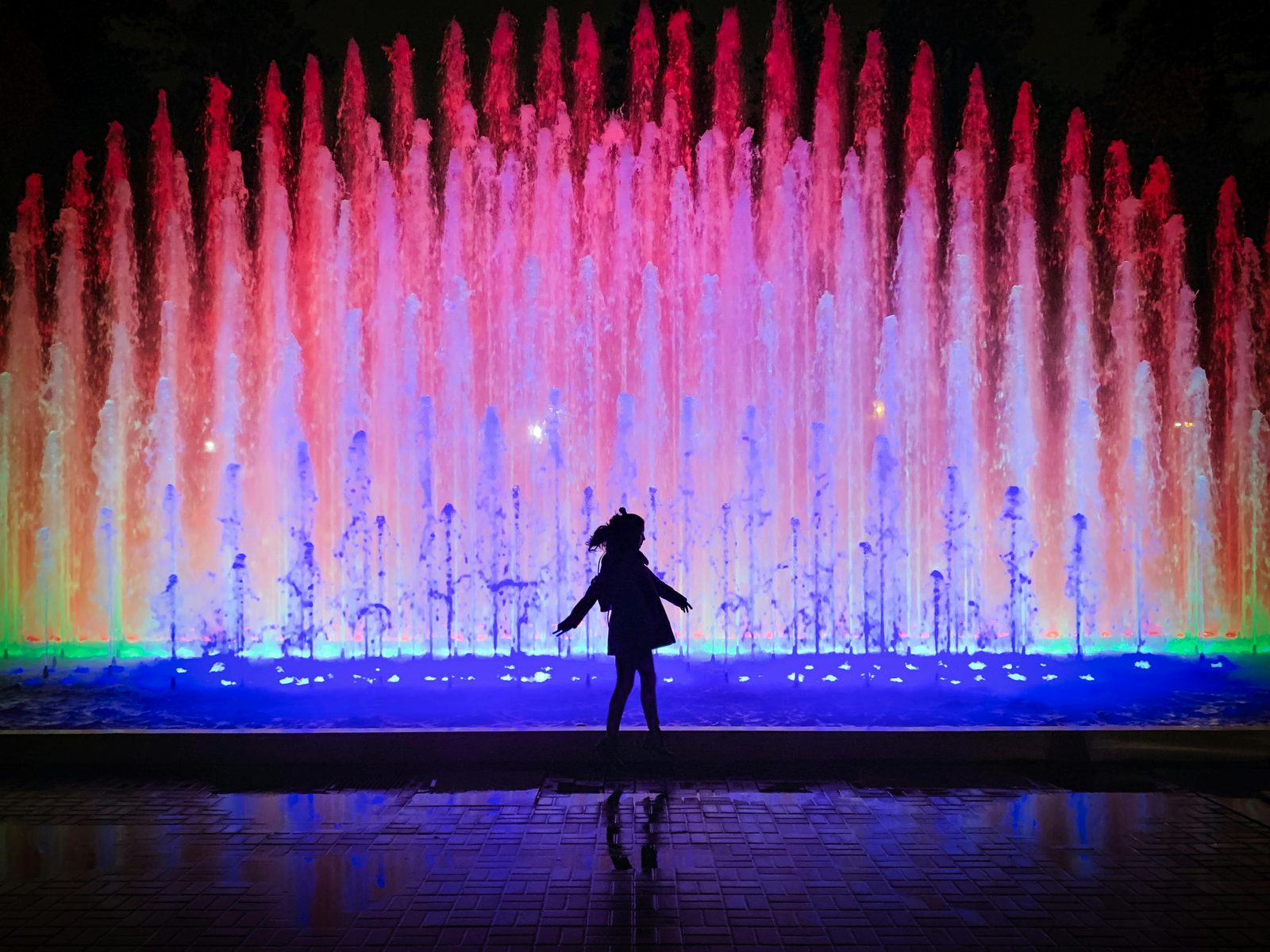 Fountain and water play area at Tivoli Gardens Copenhagen