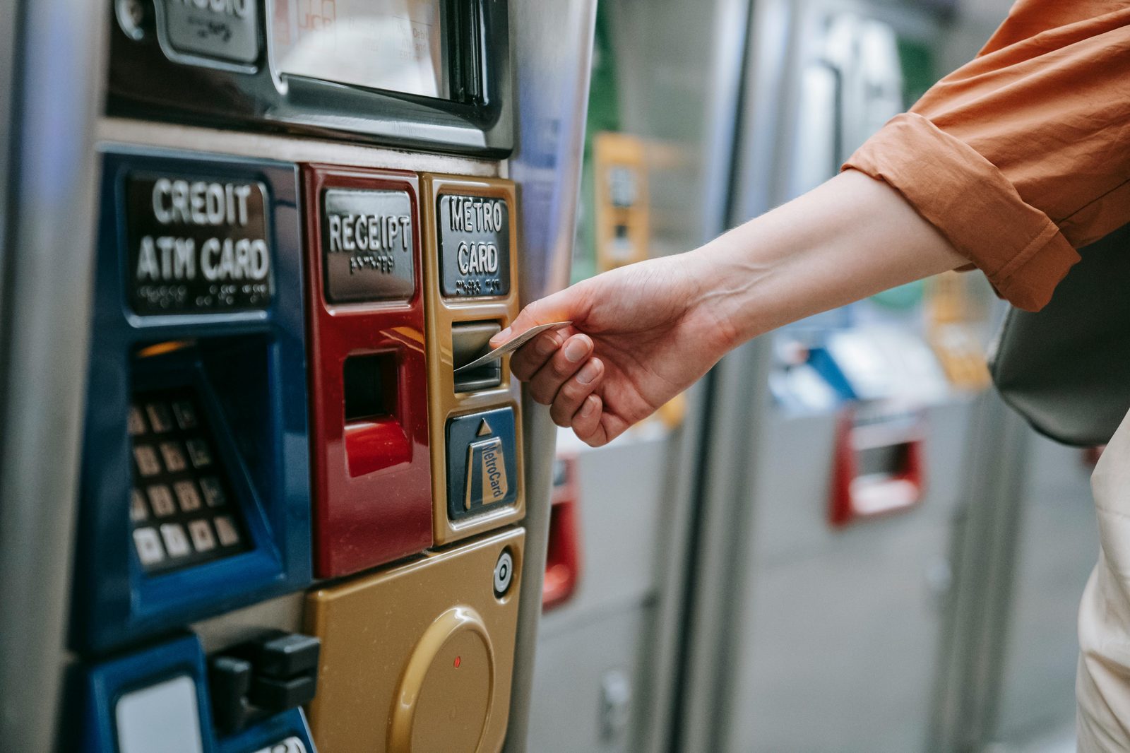 A contactless Rejsekort travel card on a reader — Copenhagen's pay-as-you-go card with 25-30% off standard fares