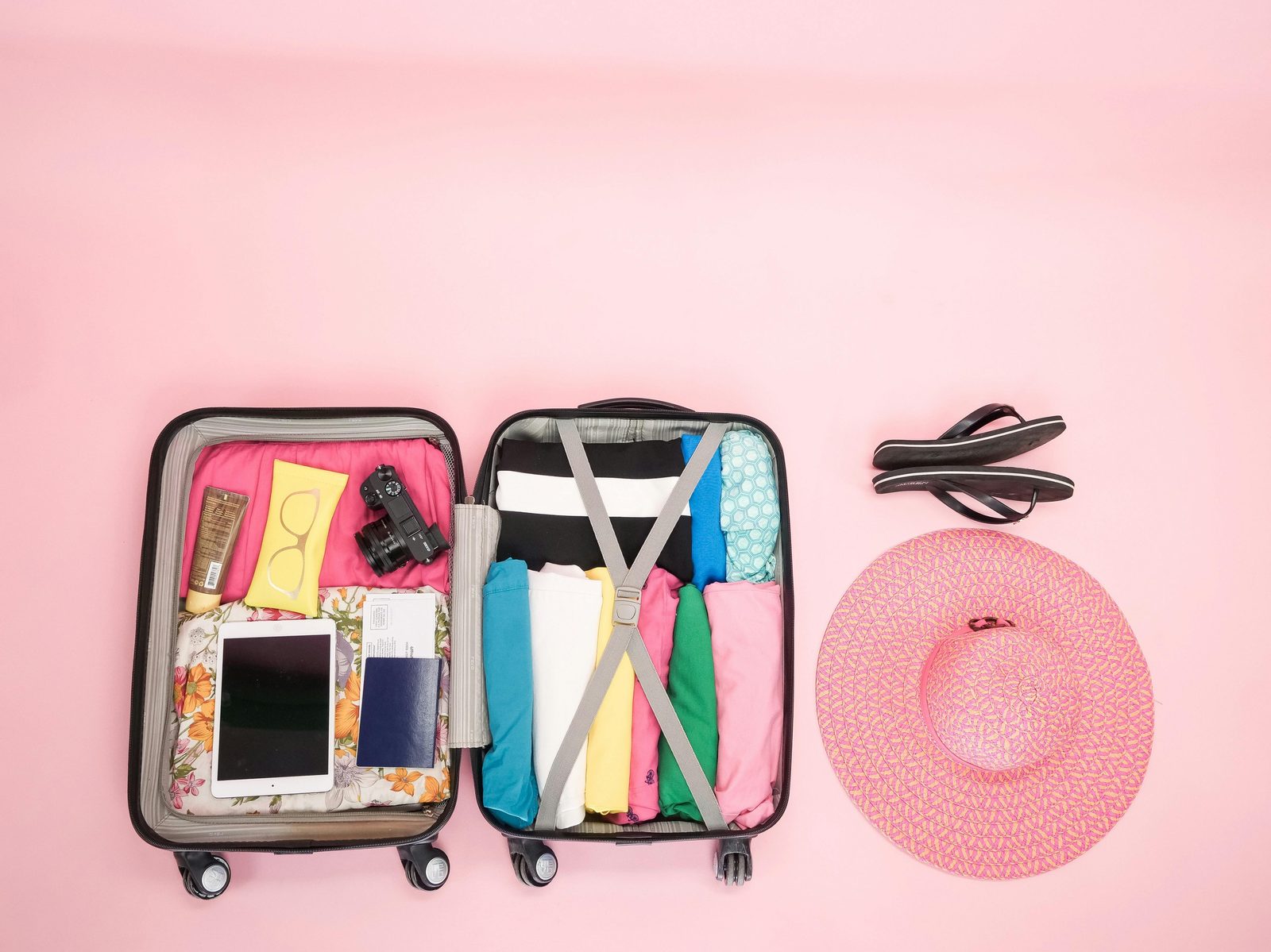 Carry-on packing flat lay — what to pack for a Copenhagen weekend