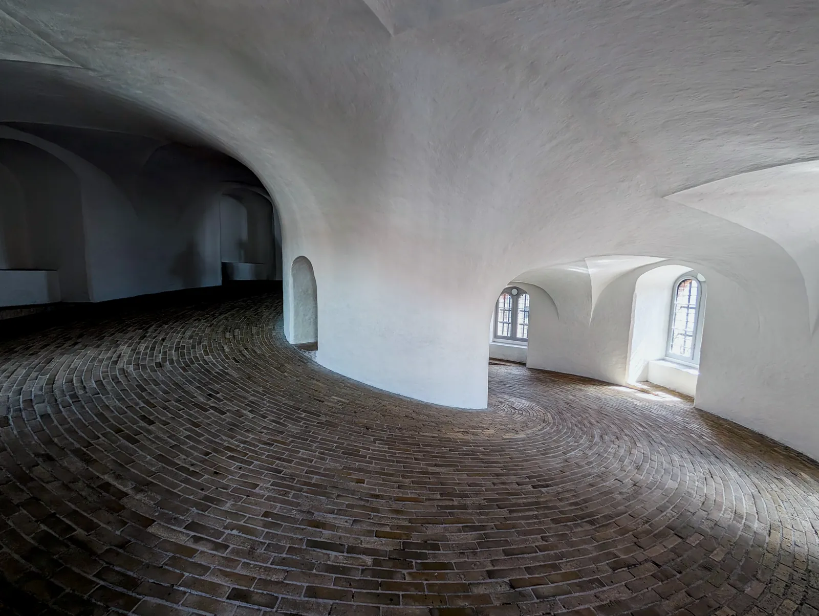 The brick spiral ramp inside the Round Tower in Copenhagen